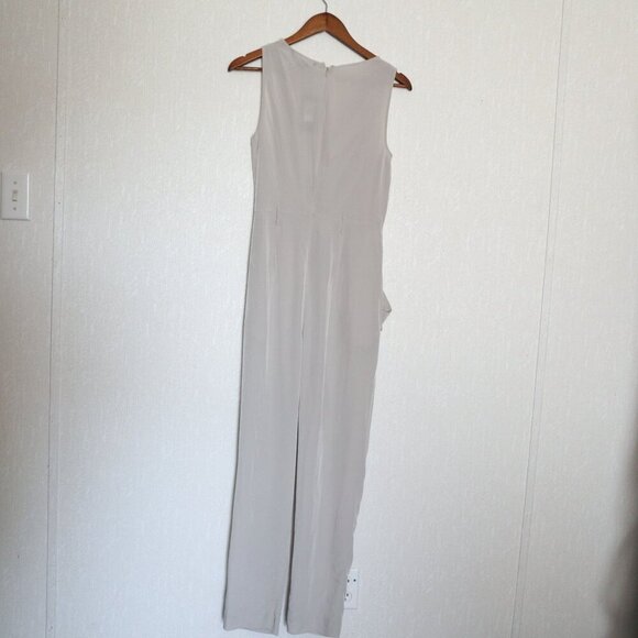 NEW Armani Extange  Sleeveless draped neckline  Taupe Gray Jumpsuit - Picture 8 of 11